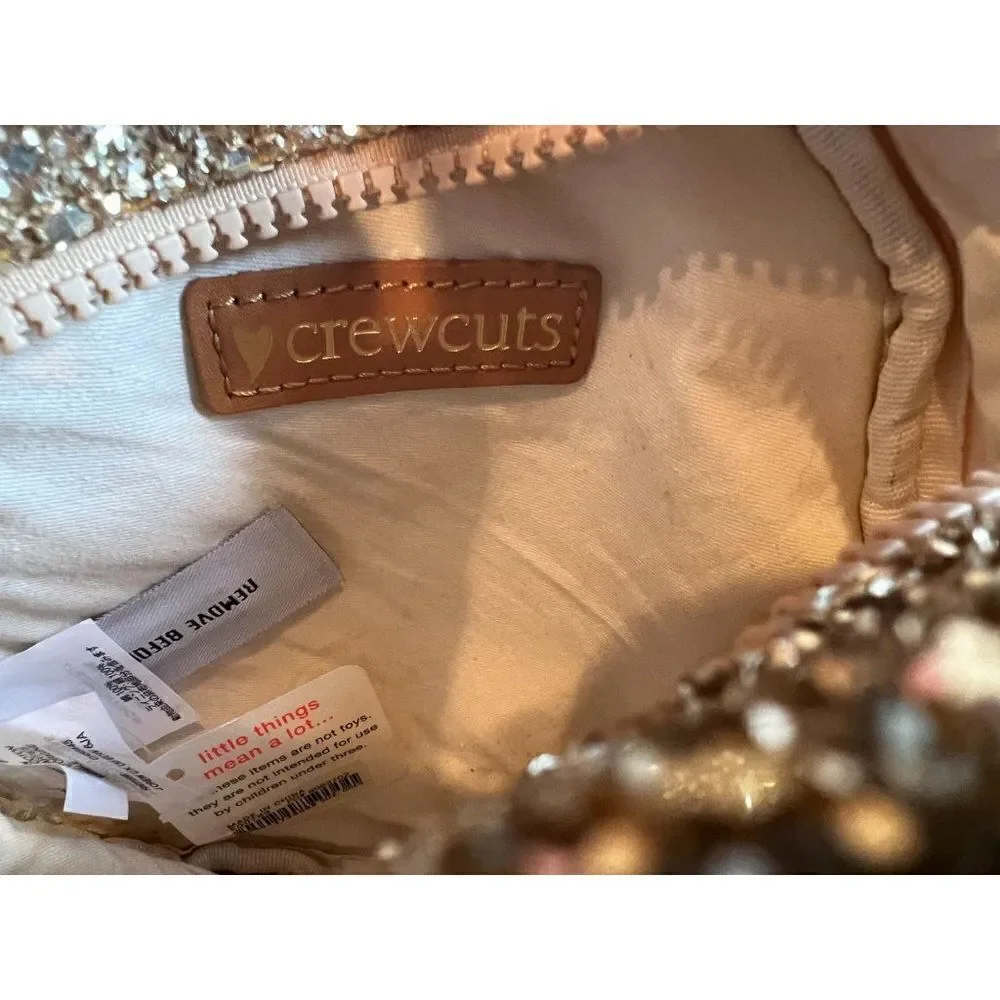 NWT! Crewcuts Gold Sparkle Emoji Purse